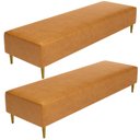 Ver imagem 1 de Kit 02 Puffs Decorativo Sala de Estar Bali W01 Pés Palito 210x60cm Couríssimo Whisky - Lyam Decor