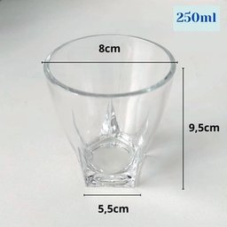 Conjunto com 3 copos 250 ml Jogo de copos de Vidros Transparente Peça design Geométrico - 5 Conjunto com 3 copos 250 ml Jogo de copos de Vidros Transparente Peça design Geométrico - 5