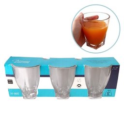 Conjunto com 3 copos 250 ml Jogo de copos de Vidros Transparente Peça design Geométrico - 1 Conjunto com 3 copos 250 ml Jogo de copos de Vidros Transparente Peça design Geométrico - 1