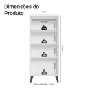 Ver imagem 3 de Cristaleira 70 cm 2 Portas de Vidro com Pés Trapézio Branco/Rustic Vik Madesa