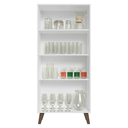 Ver imagem 5 de Cristaleira 70 cm 2 Portas de Vidro com Pés Trapézio Branco/Rustic Vik Madesa