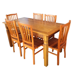 Conjunto Mesa Rústica 160x80cm Com 6 Cadeiras em Madeira de Demolição Sudeste Rústico