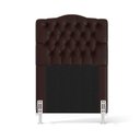 Ver imagem 3 de Cabeceira Estofada Decorativa Pollux para Cama Box 90 para Cama de Solteiro Couro Artificial Marrom