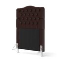 Ver imagem 2 de Cabeceira Estofada Decorativa Pollux para Cama Box 90 para Cama de Solteiro Couro Artificial Marrom