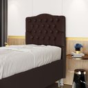 Ver imagem 1 de Cabeceira Estofada Decorativa Pollux para Cama Box 90 para Cama de Solteiro Couro Artificial Marrom