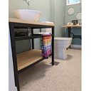 Ver imagem 3 de Gabinete para Lavabo Industrial 60x45x75alt com 1 Prateleira e suporte para toalha e papel Pinus 30m