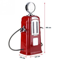 Dispenser de Bebidas Bomba de Gasolina Retrô Decoração Vintage - Vermelho - 4