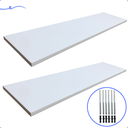 Ver imagem 1 de Kit 2 Prateleira Branca 80X20 + Suporte Flutuante Mdf  Organizadora Decoração Cozinha Banheiro Sala
