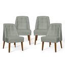 Ver imagem 1 de Kit 4 Cadeiras de Jantar Paris Suede Cinza Claro - Meular Decor