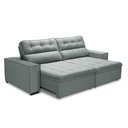 Ver imagem 4 de Sofa Retratil Reclinavel 2 Lugares 2,40 Vitória Veludo Cinza Lansofbr
