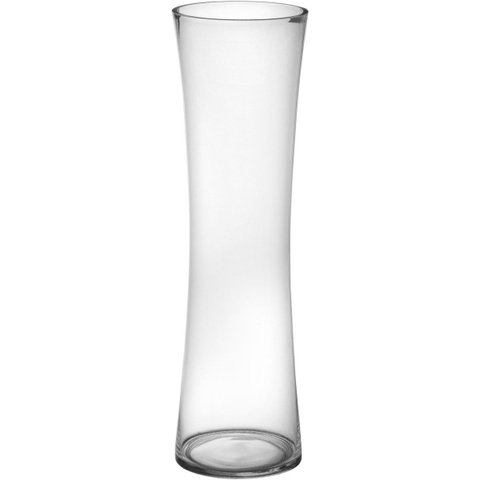Vaso Charlise  Decorativo Cachepô Enfeite 60x17x17cm Vidro Transparente