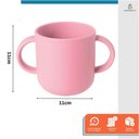 Ver imagem 2 de Copo Infantil de Treinamento com Alça Bebê Silicone 150ml Rosa
