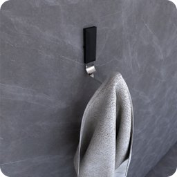 Gancho Cabide De Toalha Para Banheiro Cromado Preto Empire - 1