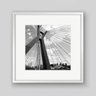 Quadro Fotografia Ponte Estaiada São Paulo - 60x60cm - Moldura Caixa Branco - 1