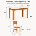 Ver imagem 3 de Conjunto Mesa Íris com 4 Cadeiras em 100% MDF Alto Relevo e Tampo Fitado - Bagum Bege/Cinamomo Off