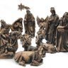 Presépio de Natal Sagrada Família Borracha Inquebrável 14 Peças Marrom - 3