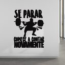 Ver imagem 2 de Adesivo Academia Motivacional Se Parar Comece a Contar Novamente 95x75 Cm