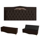 Ver imagem 1 de Kit Barcelona Cabeceira de Cama Painel e Calçadeira Baú King 195 Cm Suede Marrom do Lar Móveis e