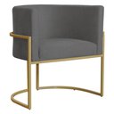 Ver imagem 1 de Poltrona Decorativa Sala de Estar Luana Base Gold Suede Cinza - Montanaris Decor Md Montanaris Decor