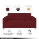 Ver imagem 3 de Sofá Living Decorativo Houston 2 Lugares 200cm Pés em Metal Veludo Bordô G33 - Gran Belo