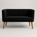 Ver imagem 1 de Sofá Namoradeira Italia 1 125cm Preto Veludo Moblan Decor