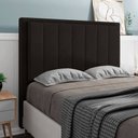 Ver imagem 2 de Cabeceira Cama Box King Veneza 195 Cm Suede Mv Estofados Marrom