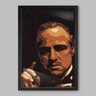 Quadro Filme O Poderoso Chefão Marlon Brando Classic - 90x60cm - Moldura Caixa Preto - 1