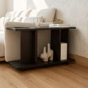 Ver imagem 1 de Mesa Lateral Sofá Mesinha de Apoio Canto Decoração Minimalista Preto