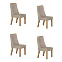 Ver imagem 1 de Kit de 4 Cadeiras para Sala de Jantar Aurora Bege/Cinamomo/Veludo