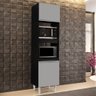 Paneleiro Cozinha Torre Quente 56cm Colorado Preto/cinza - Lumil Móveis - 2