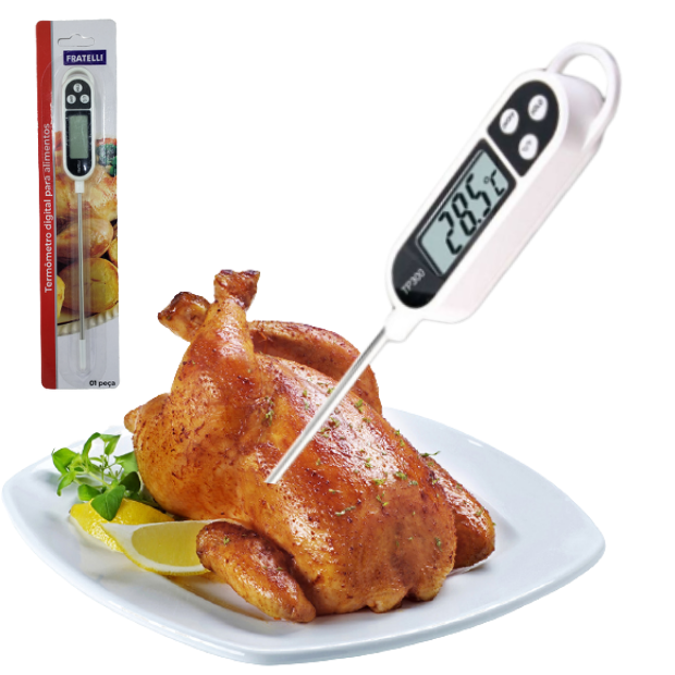 Termometro culinario digital de cozinha para alimentos quente e frio tipo espeto