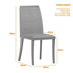 Kit 2 Cadeiras p/Mesa de Jantar Napoli Ype/Capuccino New Ceval - 2