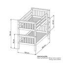 Ver imagem 2 de Beliche com Escada Madeira Maciça 730LA para Quarto Solteiro Rústico Caramelo Acetinado Piratini