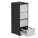 Ver imagem 2 de Armário de Arquivo Oficio 4 Gavetas Pandin 47 Cm (larg) Aço Preto C/ Frente Gaveta Cinza C/ Chave