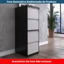 Ver imagem 6 de Armário de Arquivo Oficio 4 Gavetas Pandin 47 Cm (larg) Aço Preto C/ Frente Gaveta Cinza C/ Chave