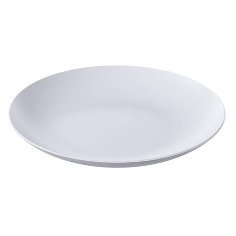 Prato Raso Refeição 25cm Cozy Avulso Plástico Redondo Branco Almoço Jantar Coza