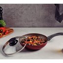 Ver imagem 2 de Frigideira Funda com Tampa Tramontina 26cm Antiaderente 2,9l Vermelho Starflon Max