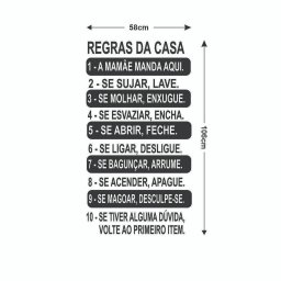 Adesivo de Parede Decorativo Frase Regras da Casa Numeradas - 2