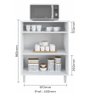 Balcão Multiuso com Tampo 2 Portas 61cm para Forno ou Microondas - 3