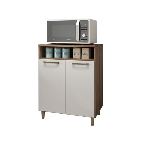 Balcão Multiuso com Tampo 2 Portas 61cm para Forno ou Microondas