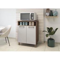 Balcão Multiuso com Tampo 2 Portas 61cm para Forno ou Microondas - 2