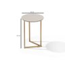 Conjunto de Mesa De Apoio Jade Sala Estar Pé de Aço Dourado - 6