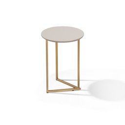 Conjunto de Mesa De Apoio Jade Sala Estar Pé de Aço Dourado - 5
