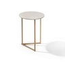 Conjunto de Mesa De Apoio Jade Sala Estar Pé de Aço Dourado - 3