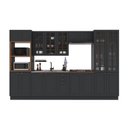 Ver imagem 2 de Cozinha Modulada 6 Peças 100% MDF com Vidro Rodapé Bari