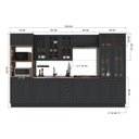Ver imagem 3 de Cozinha Modulada 6 Peças 100% MDF com Vidro Rodapé Bari