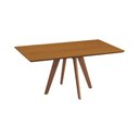 Ver imagem 1 de Mesa de Jantar Maisa Tampo Laminado Jequitibá e Pés em Madeira Maciça Natural 1,36m