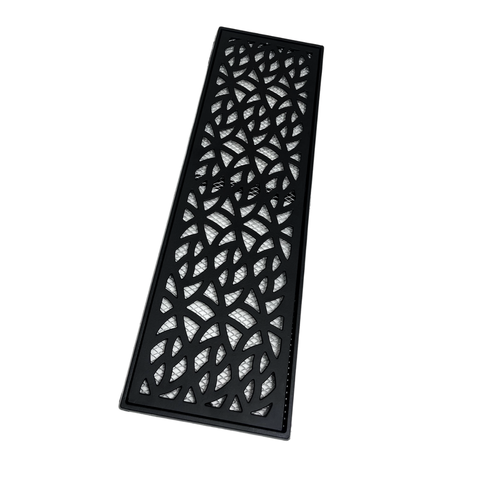 Grelha Quintal Garden 15x50 Aluminio Preto com Tela