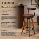Ver imagem 5 de Kit 3 Banquetas Alta 80cm Giratória c/ Encosto 4 Pés Ilha Gourmet Balcão Bancada Corino Café