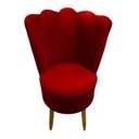 Ver imagem 3 de Kit 2 Cadeiras Decorativa Pétala Veludo Premium Pés Retrô Palito Sala e Quarto Vermelho